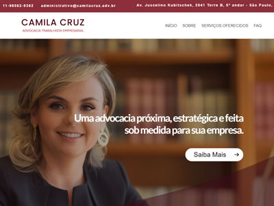 Site Camila Cruz Advocacia