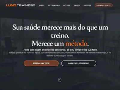 Identidade visual e site Lund Trainers